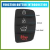 HOPESPANNER 4 Button Car Remote Fob Case Cover Insert Rubber