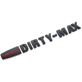 Aimoll 1Pcs Turbo Diesel INTERCOOLED Dirty MAX Duramax Badge Emblem Sticker (Black/Red)