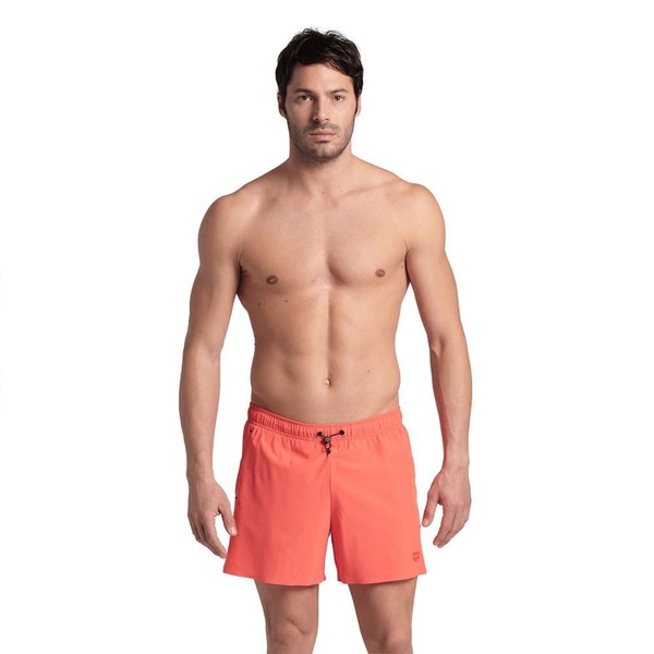 ARENA Men's Evo Beach Short Solid Swim Trunks, Calypso Coral,