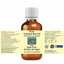 Devprayag Pure Cashew Nut Oil (Anacardium occidentale) Natural Therapeutic Grade (Pack of Two) 100mlx2 (6.76 oz)
