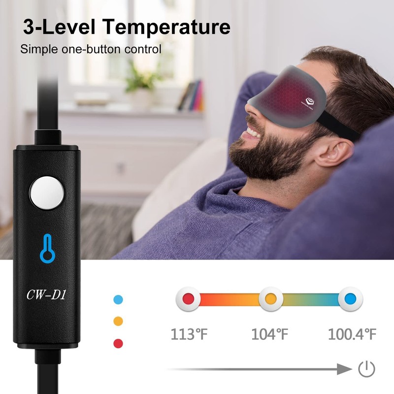 GRAPHENE TIMES Warming Eye Mask 3 Temperature Control Warm Therapeutic