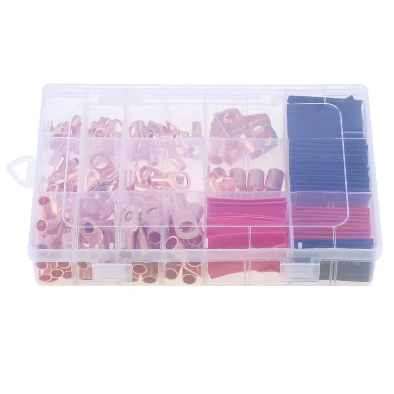 Kuzavtye 240Pcs Battery Cable Lugs Eyelets Copper Ring Terminals Welding