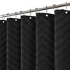 Boho Shower Curtain – Tufted Chevron Striped Fabric, Waterproof and