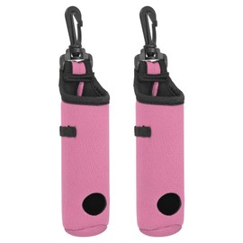 PATIKIL Golf Ball Carry Bag, 2 Pcs Golf Tee Holder Pouch Portable Neoprene Golf Ball Holder with Clip for Men and Women Storage Gifts, Light Pink