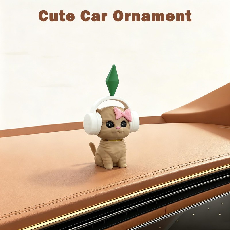 Bobble Head Cat, 3D Printed Shaking Head Car & Desk