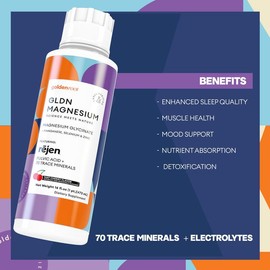 GLDN Magnesium Liquid Glycinate + 70 Trace Minerals & Fulvic Acid for Sleep, Cortisol & Muscle Support