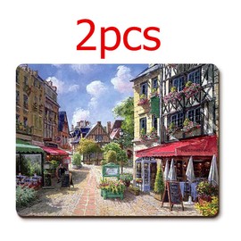 YaYiYo Cork Coaster for Dining Table Heat-Resistant Placemats Kitchen Pot Coaster Holiday Party Table Elegant Landscape Decor 2 PCS - 40 x 30 cm (15.7 X 11.8 Inch)