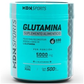 MDN SPORTS - Glutamina Pura Premium 500g - 100 Porciones - Fórmula Limpia Sin Aditivos ni Saborizantes - 5g/Porción - Calidad Premium