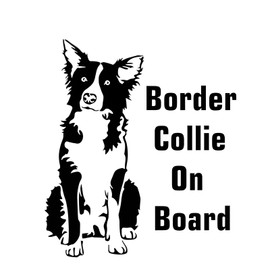Car Sticker Border Collie Sticker 15 cm (5.9 Inch) Border Collie On Board Black Car Sticker Pet Dog Waterproof Sticker Border Collie On Board Laptop Sticker Bumper Funny Decor