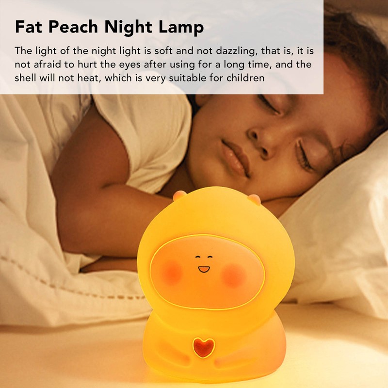USB Fat Peach Night Tap Lamp with Timing Function Intelligent