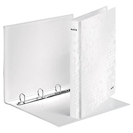 Leitz WOW A4 Ring Binder with 4 Rings 25mm Gloss White