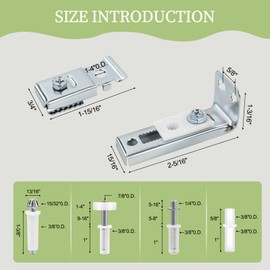 2 Pack Bifold Door Hardware Repair Kit, Bifold Closet Door Hardware Kit 3/8" Pivot, 7/8" Guides Wheel, 2 Brackets, for Folding Pocket Door