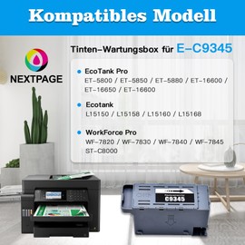 Nextpage Ink Maintenance Box for C9345 or C12C934591 Fits EcoTank Pro ET-5800 ET-5850 ET-5880 ET-16600 ET-16650 ET-16600,Ecotank L15150 L15158 L15 160, Work, WorkForce Pro WF-7820 etc. (with chip)