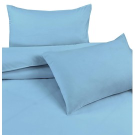 Hadi London Microfibre Duvet Cover Set Single Double King Soft Breathable Brushed Bedding Set Quilt Cover with 2 Matching Pillowcase (Sky Blue, Double)
