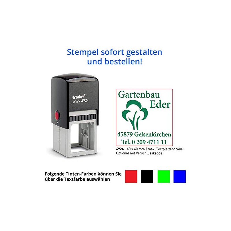 Trodat Printy 4924 Stamp (40 x 40 mm) for 10