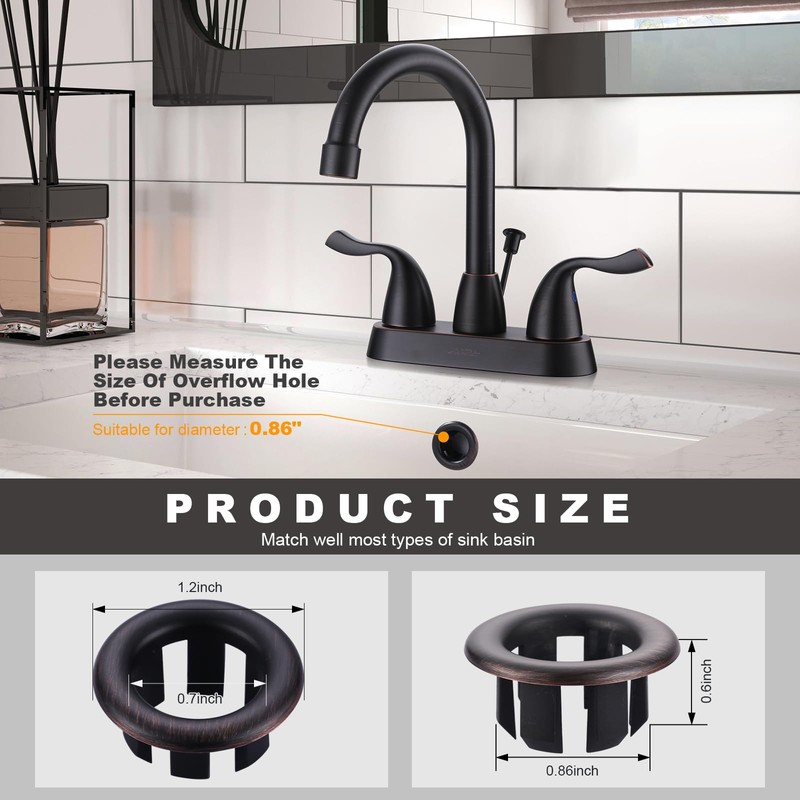 Sink Overflow Ring Oil Rubbed Bronze: ARCORA 2 Pack Bathroom