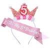 Birthday Crown Headbands for Kids Toddlers Flower Birthday Tiara and