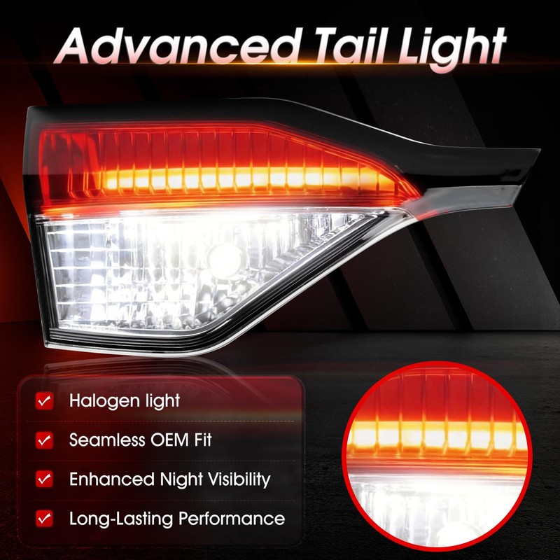 Left Driver Side Inner Tail Light Assembly Compatible with Toyota