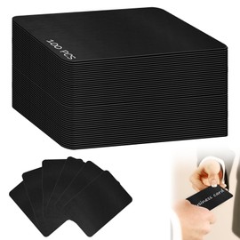 Pack of 100 Metal Business Cards, Engraved Business Cards, Aluminium, Metal Business Cards Blanks, Aluminium Laser Engraved Matt Name Cards for Office Customers, DIY Gift Cards (Black)