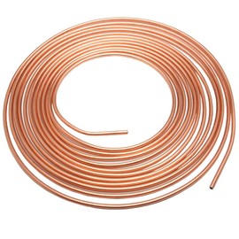 MOCNT Car Copper Brake Pipe 5/16" Brake Pipe Copper Coated Steel Tubing Car Brake Pipe Line Fuel Hose Tubing Auto Replacement Brake Line Kit with 16 Nuts Fittings Length 25 Foot