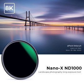 K&F Concept 55mm ND1000 Filter, Solid Neutral Density Lens Filters Optical Glass Grey ND with Multi-Resistant Coating (Nano-X Series)