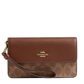 Coach Foldover Wristlet, IM/Tan/Brown