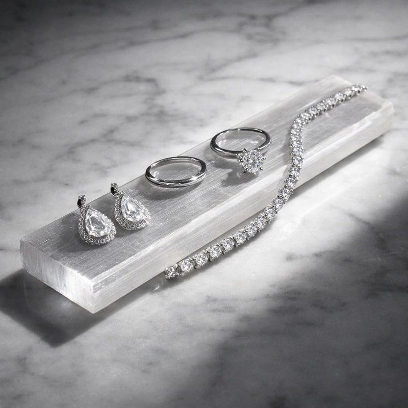 NKlaus Selenite Rod 19.5cm - Charging Plate for Gemstone Charging,