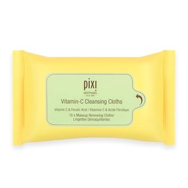 Pixi Beauty Vitamin-C Cleansing Cloths | Cleansing, Revitalizing, and Hydrating Disposable Face Towelettes| Pack of 10 Face Wipes