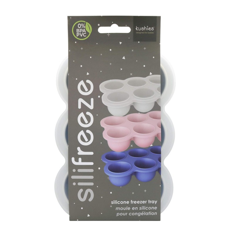 Kushies SiliFreeze - Bandeja de silicona para almacenar alimentos, color