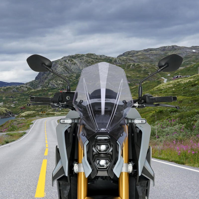 Motorcycle Windshield Deflector with Bracket Double Bubble Windscreen Fit for