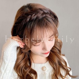 Herbeluemily Headband Braid Braid Hair Band Hair Arrangement, Easy, Hair Accessory, Cute, Light Brown