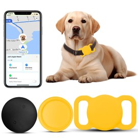 Dog Location Tracker, Waterproof Pet Tracker, MFi Certificated Tracking Device, Bluetooth with Collar Holder, No Monthly Fee, Works with Find My, Not GPS Tracker (iOS Only) (Orange)