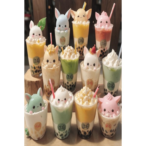 Cute Boba Notebook: Wide Ruled - 100 pages - 6