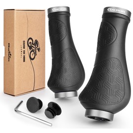 GXCROR Premium Ergonomic Non-Slip Bike Grips Handlebar - Dual-Locking Mountain/MTB Bicycle Grips, Universal 130mm All-Weather Comfort(2-Year Warranty)