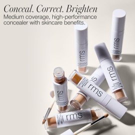 RMS Beauty Revitalize Hydra Concealer, Medium Coverage Hydrating Liquid Complexion Perfector, Skincare-Infused Lightweight and Creaseproof with Built-In Brush Applicator