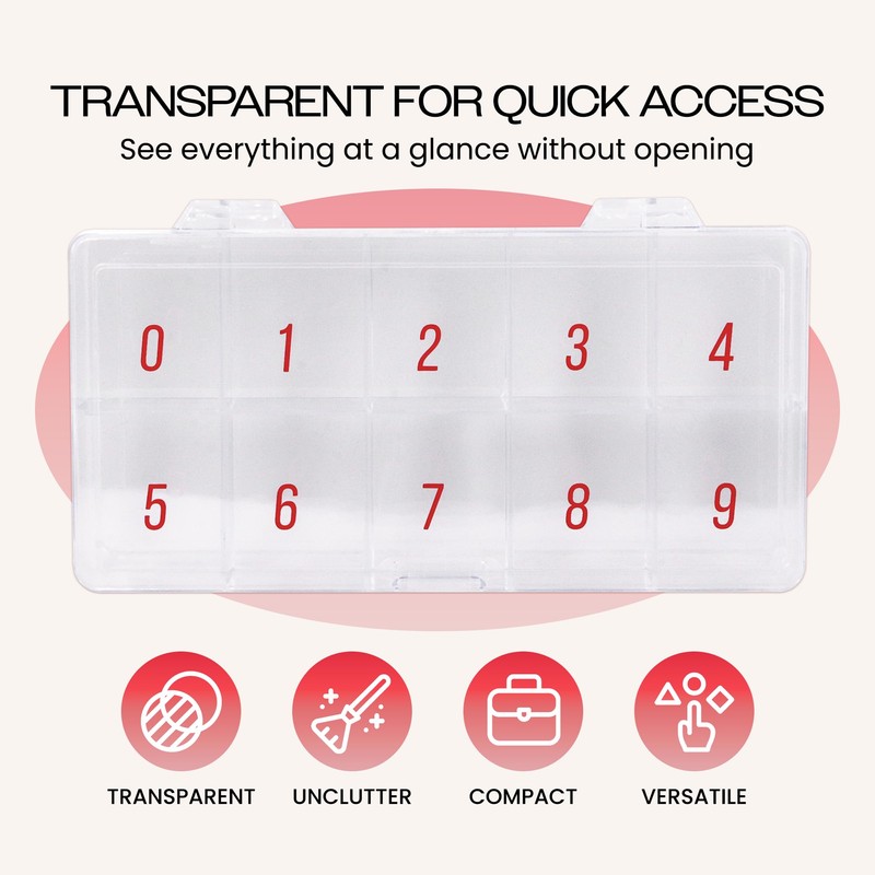 Beauticom USA Small Empty 10 Space Nail Art Tip Storage