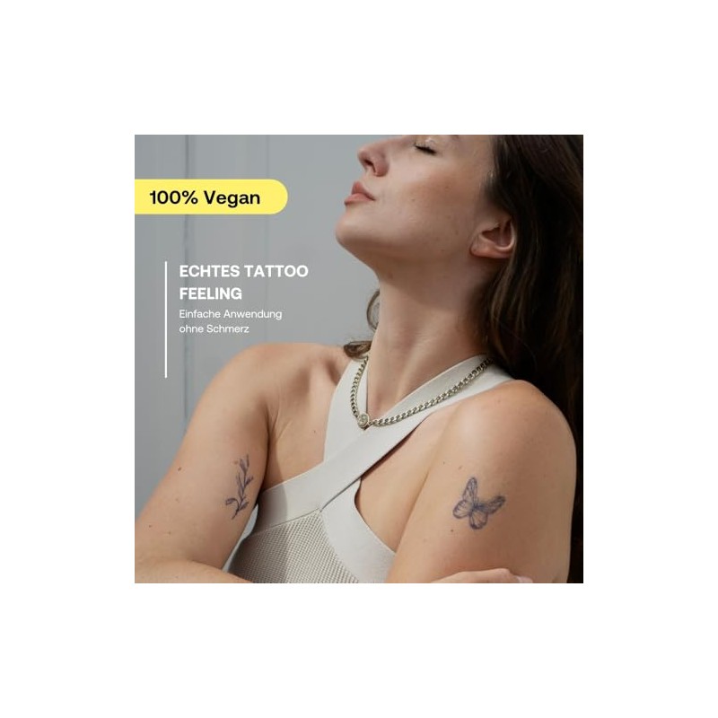 Inkster Tattoo Butterfly Blackwork | Improved Quality | Skin-Friendly &