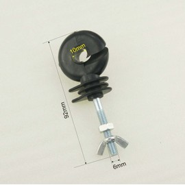 KATSU Electric Fence Ring Insulators 20X Pack, Heavy Duty Galvanised Screw-in Ring Insulators Electric Fence Accessories for Wood Posts, Compatible with Polyrope, Polywire, and Polytape 667105