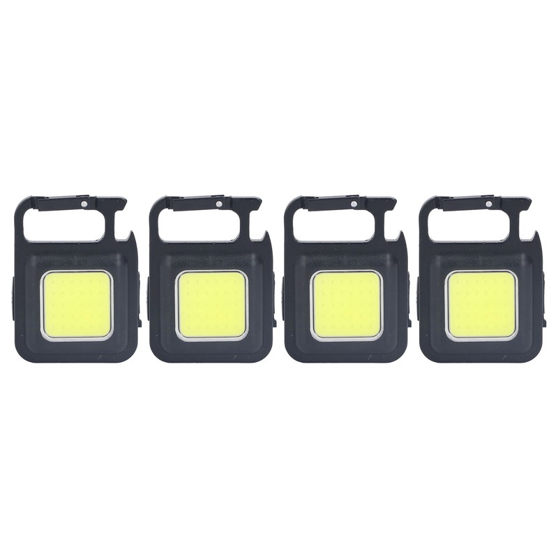 4 Set COB Keychain Work Light 1000lm 3 Modes Waterproof