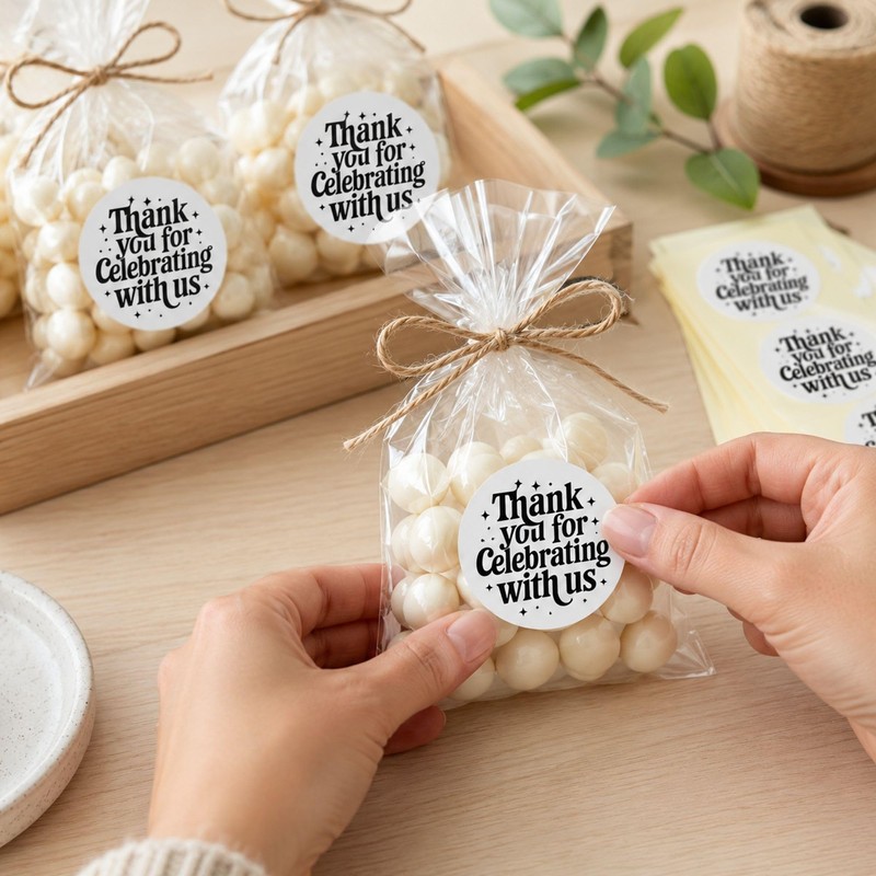 Thank You for Celebration Stickers: 120pcs Party Favor Seals