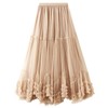 Flygo Women's Maxi Tulle Skirt Long Tiered A Line Mesh