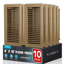 VOISEN Floor Register 4x10, 10 Pack Black Floor Register Vents,Heavy Duty Steel Walkable Floor Grates,Adjustable Decor Grates for Sidewall and Floor