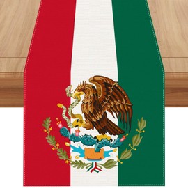 Camino de mesa de fiesta mexicana con bandera de México, Dia De Los Muertos, decoración del Día de los Muertos, Viva México, Cinco De Mayo, decoracion