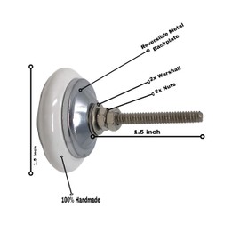 Craft Kart Set of 20 Off White Decorative Pull Knobs for Door, Drawer, Cabinet, Wardrobe, Cupboard
