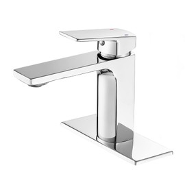 VOTON Chrome Bathroom Faucet One Hole Single Handle Bathroom Sink Faucet Lavatory Faucet with Deck Plate, Lavatory Vanity,Rv Sink