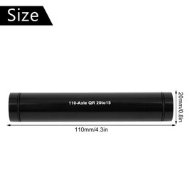 Front Fork Barrel Shaft Bicycle Hub Conversion Shaft 20mm to 15mm Bicycle Thru Axle Hub Adapter for Mountain Bike (110 Open Gear)