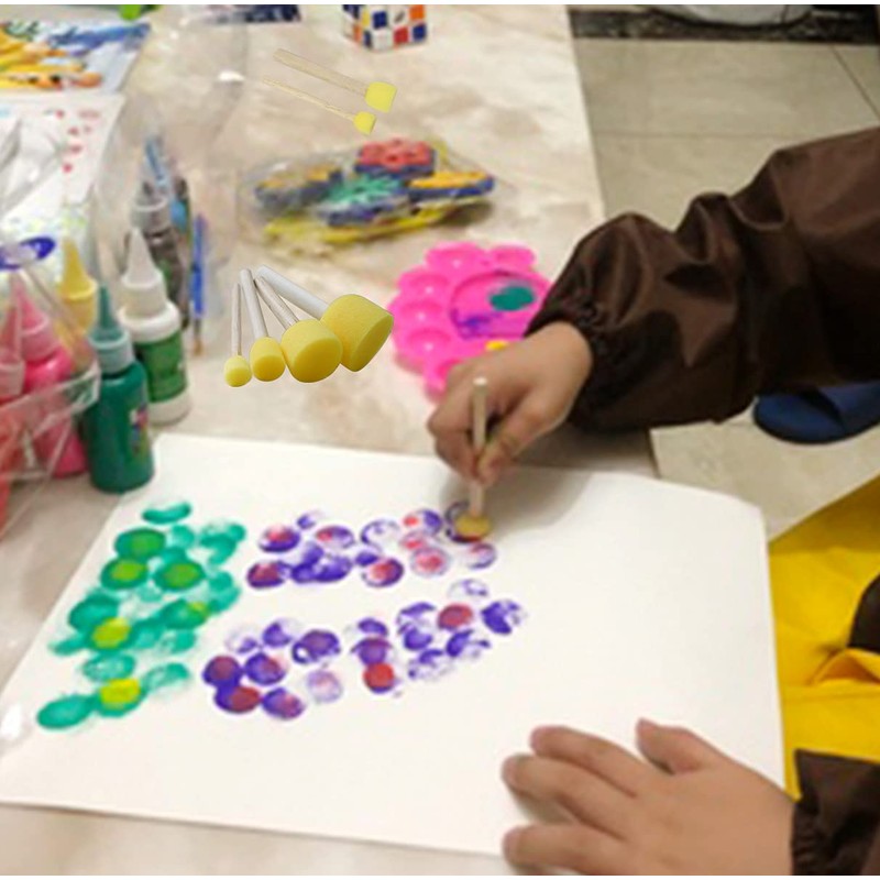 20 pcs Round Sponges Brush Set, 4 Sizes Paint Tools