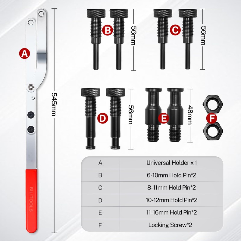 16PCS Pulley Holder Tool Set, Step Pin Wrench for Cam
