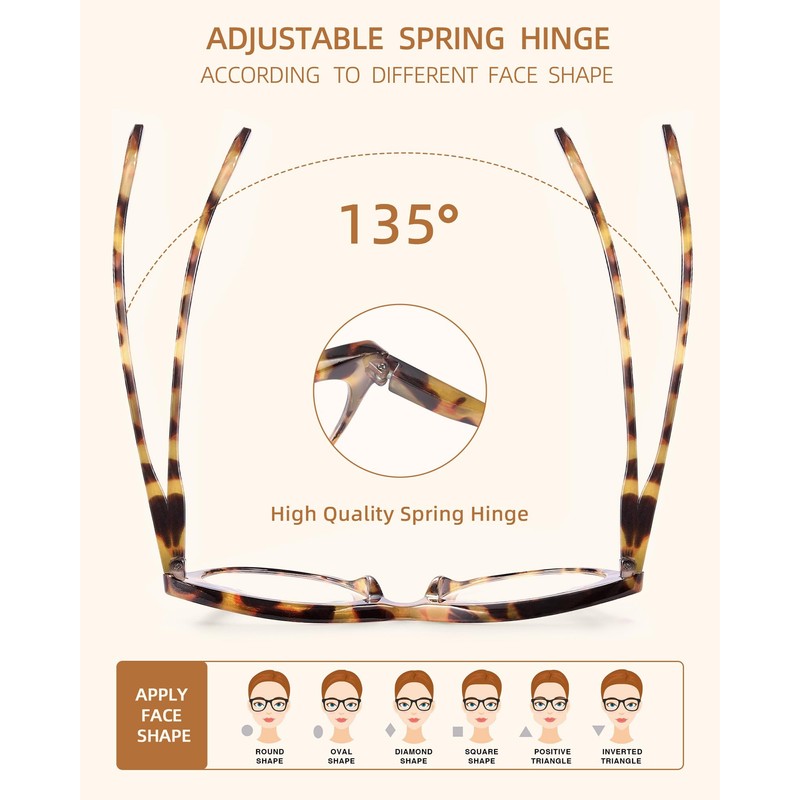 JM 3 Pack Stylish Cat Eye Reading Glasses for Women,