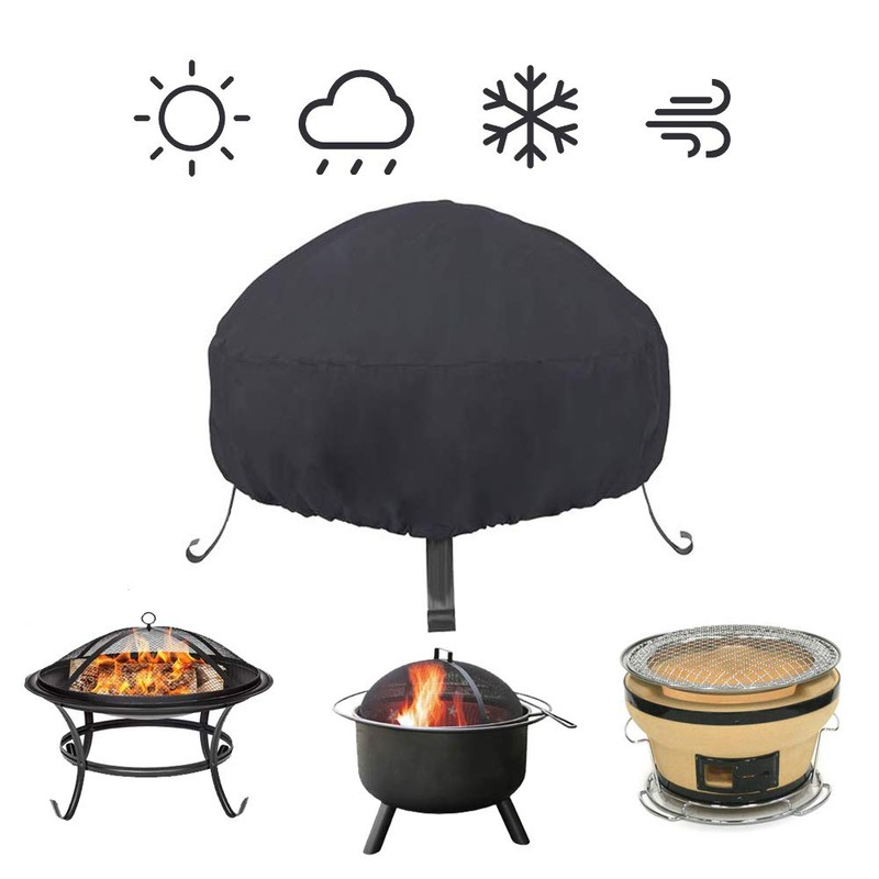 ValueHall Fire Pit Cover Waterproof 600D Heavy Duty Firepit Cover